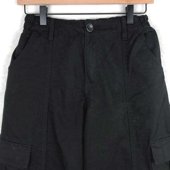 DISCLOSURE Wide Leg Cargo Pants Sz 29 9 Black Relaxed Utility Pockets Hip Hop - Picture 3 of 12